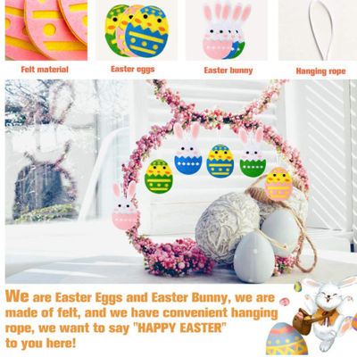 12pcs Colorful Egg Shaped EN71 Felt Easter Decorations