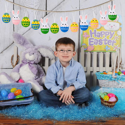 12pcs Colorful Egg Shaped EN71 Felt Easter Decorations